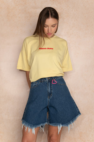 The Wild Fray Denim Shorts Blue